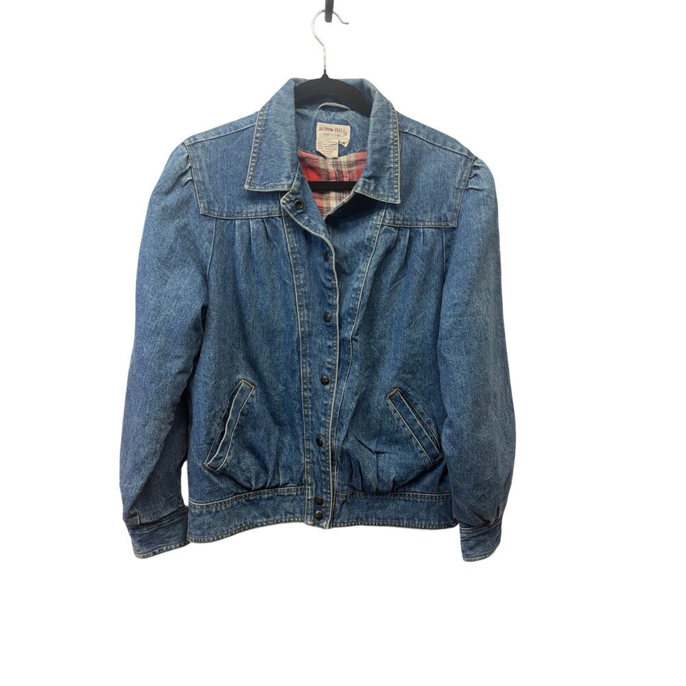 Vintage Robin Hill Denim Jean Jacket Flannel Lined Insulated Sz Medium